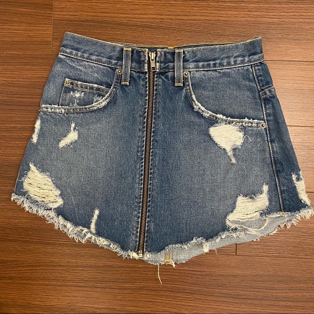 Carmar Jean Skirt, zip front